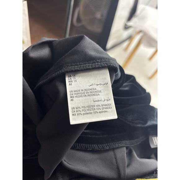 INC International Concepts Black Velvet Wide Leg High Rise Pants Plus 1X New NWT - Picture 10 of 12